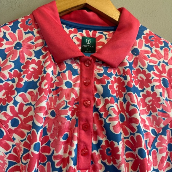 Pro Tour Sleeveless Floral Printed Flounce Dress Pockets Tennis Golf Size XL - Picture 4 of 9